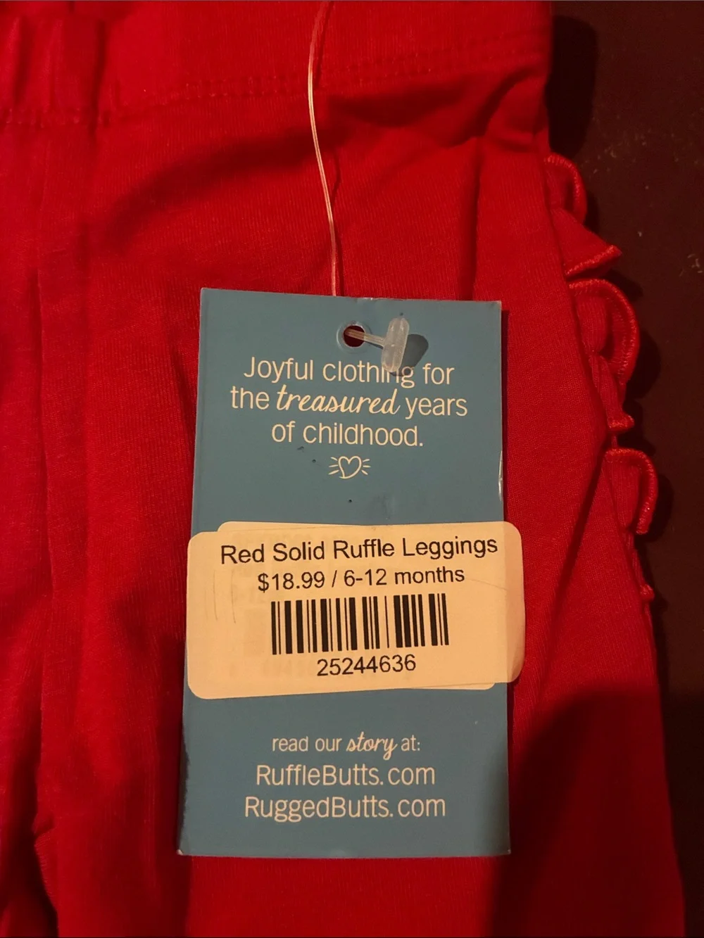 Ruffle Butts Red Ruffle-Cuff Leggings